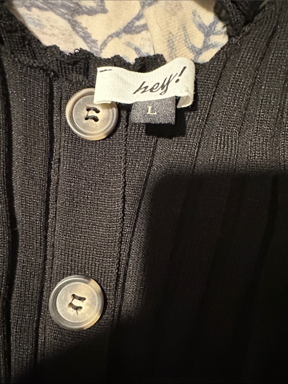 Black Ribbed Button-Front Knit Tank - Picture 2 of 4